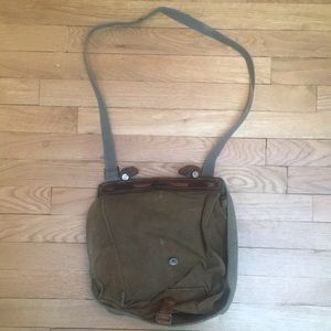 Vintage 1930s/40s Era Jaspe Yarn Military Bag